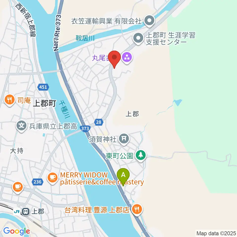 上郡町郷土資料館周辺のコンビニエンスストア一覧地図