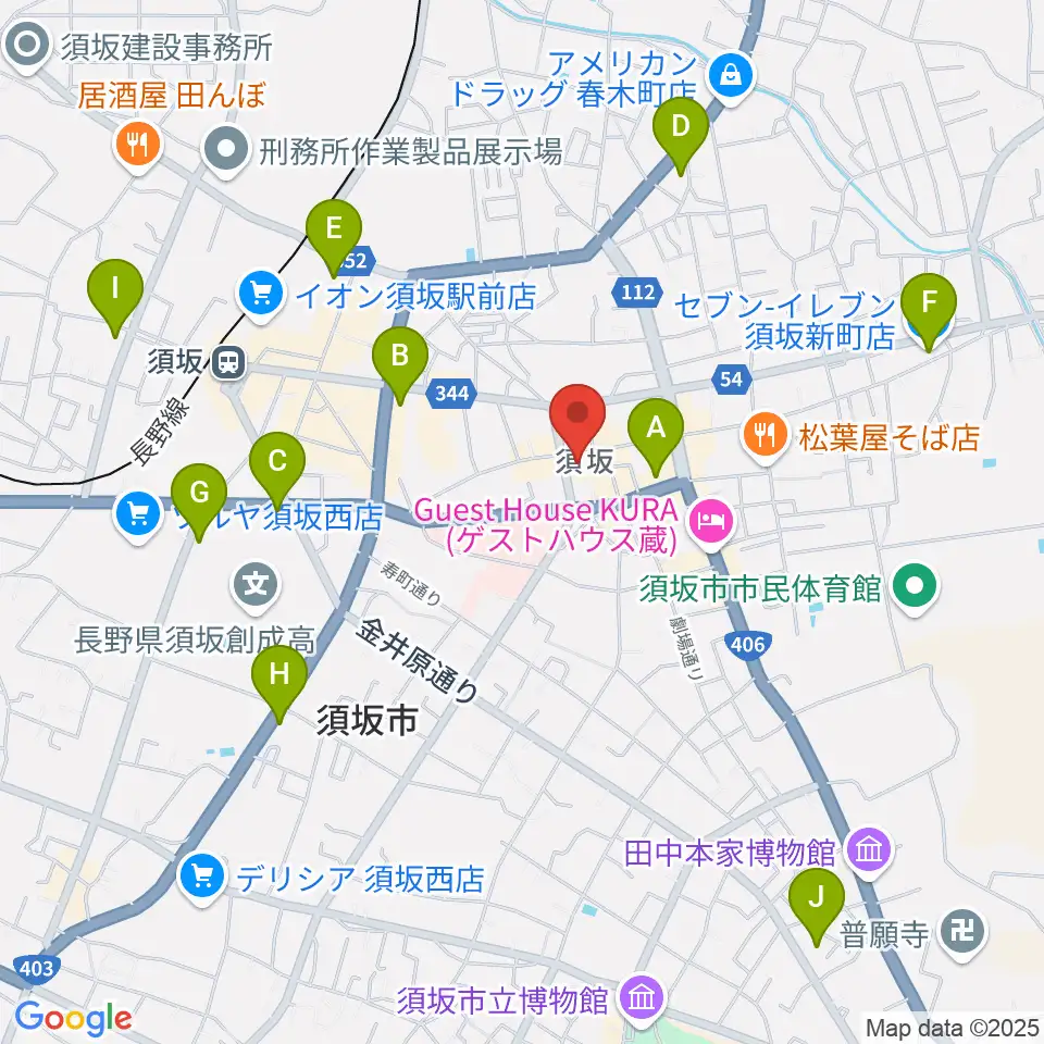 須坂市笠鉾会館ドリームホール周辺のコンビニエンスストア一覧地図