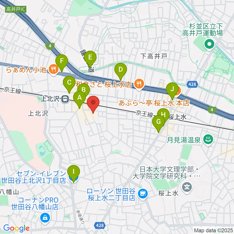 賀川豊彦記念松沢資料館周辺のコンビニエンスストア一覧地図