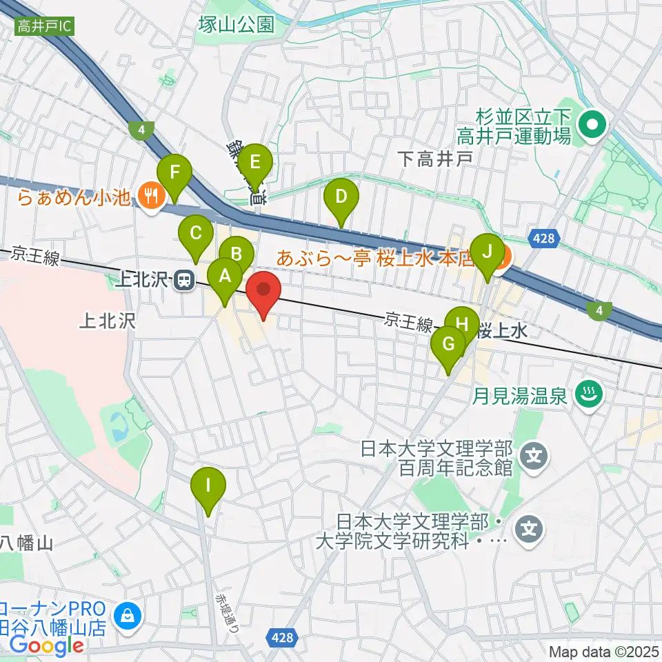 賀川豊彦記念松沢資料館周辺のコンビニエンスストア一覧地図