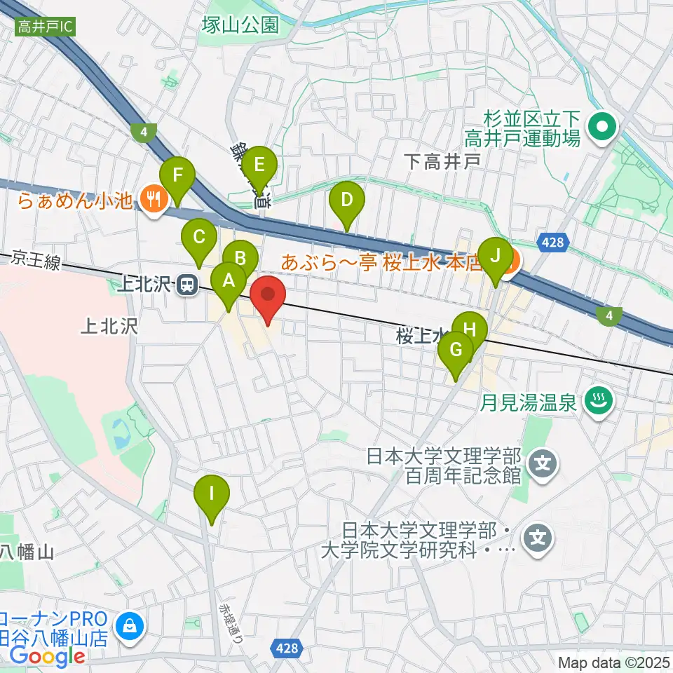 賀川豊彦記念松沢資料館周辺のコンビニエンスストア一覧地図