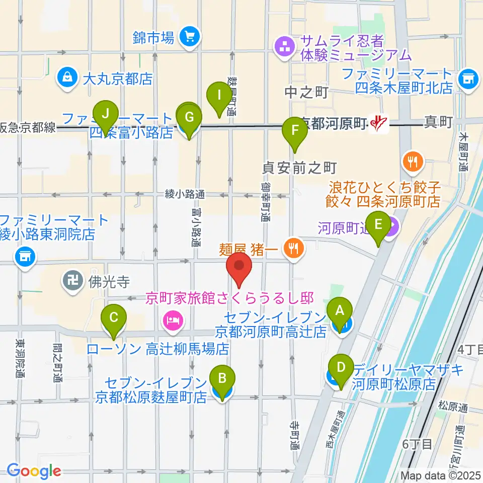 京都市学校歴史博物館周辺のコンビニエンスストア一覧地図