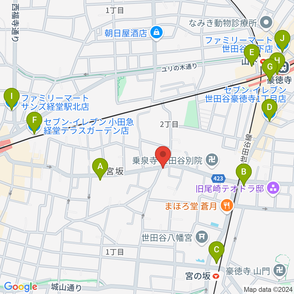 スタジオスリンキー周辺のコンビニエンスストア一覧地図