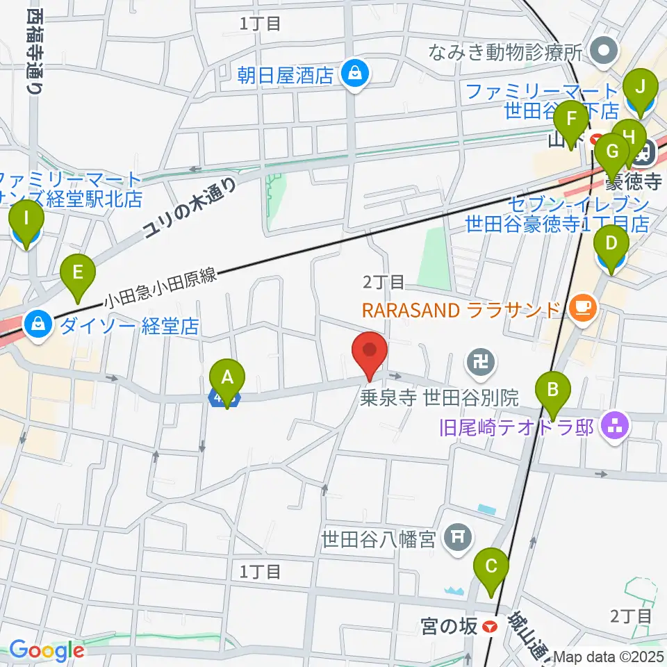 スタジオスリンキー周辺のコンビニエンスストア一覧地図