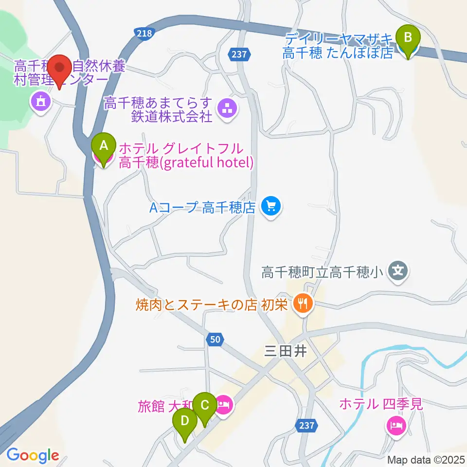 高千穂町歴史民俗資料館周辺のコンビニエンスストア一覧地図