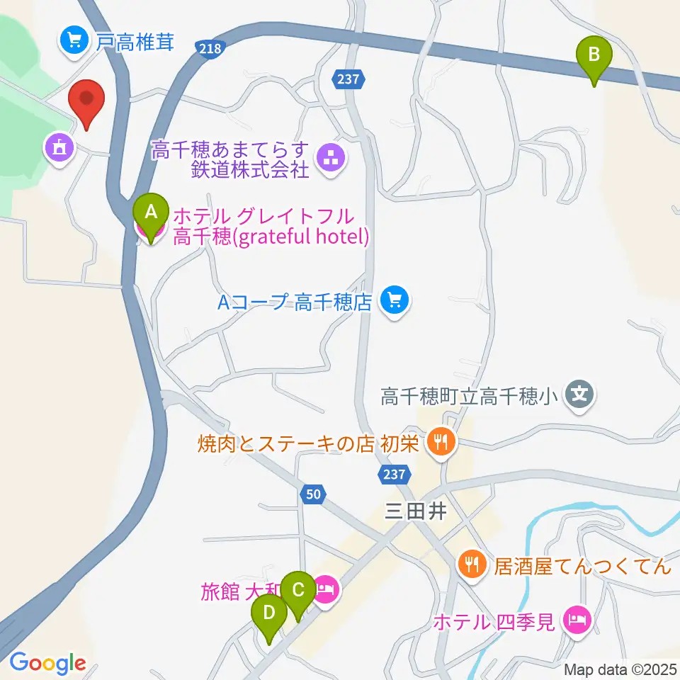 高千穂町歴史民俗資料館周辺のコンビニエンスストア一覧地図