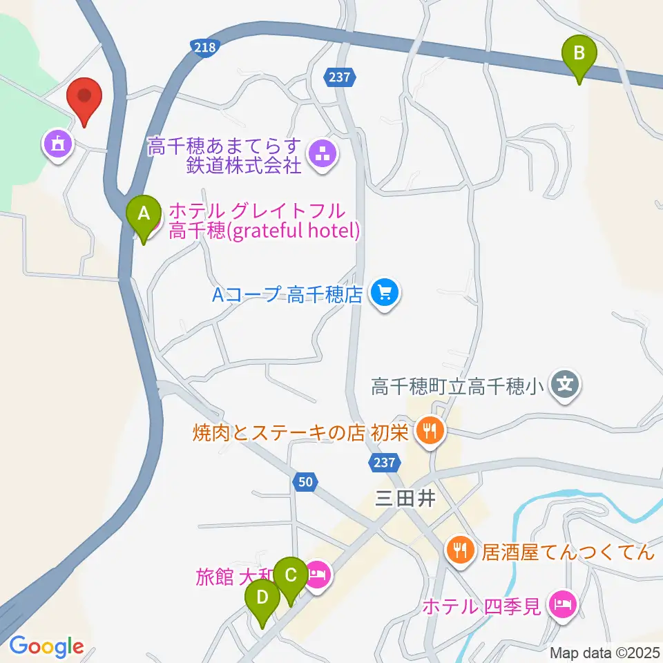高千穂町歴史民俗資料館周辺のコンビニエンスストア一覧地図