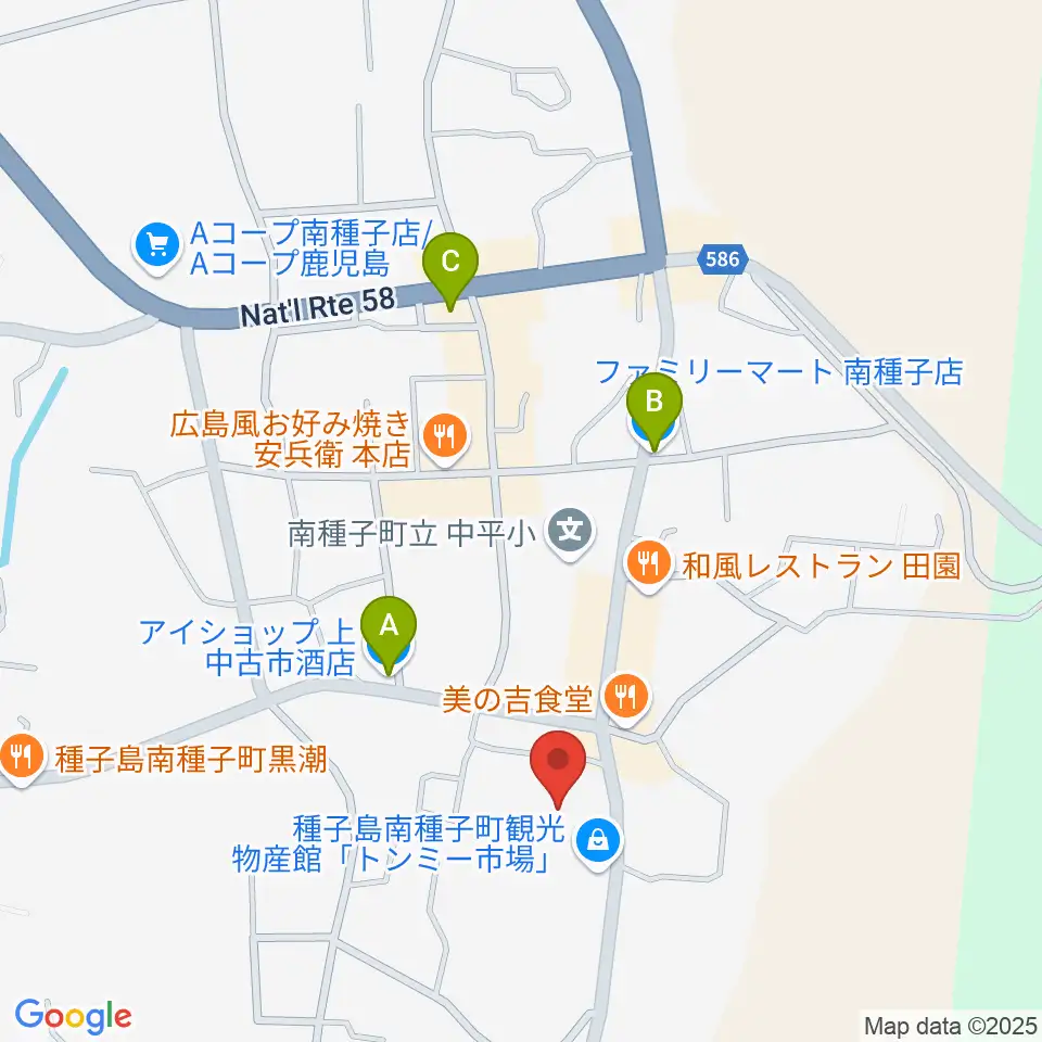 南種子町郷土館周辺のコンビニエンスストア一覧地図