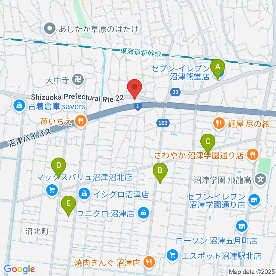 沼津市明治史料館周辺のコンビニエンスストア一覧地図