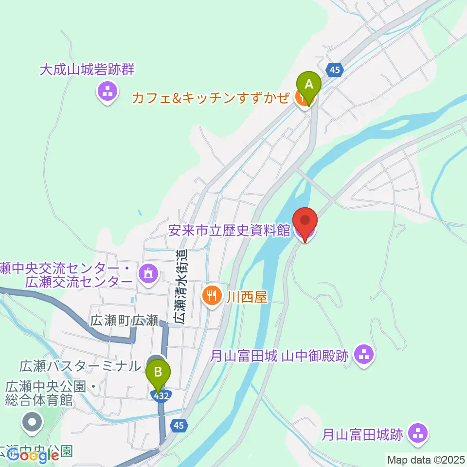 安来市立歴史資料館周辺のコンビニエンスストア一覧地図