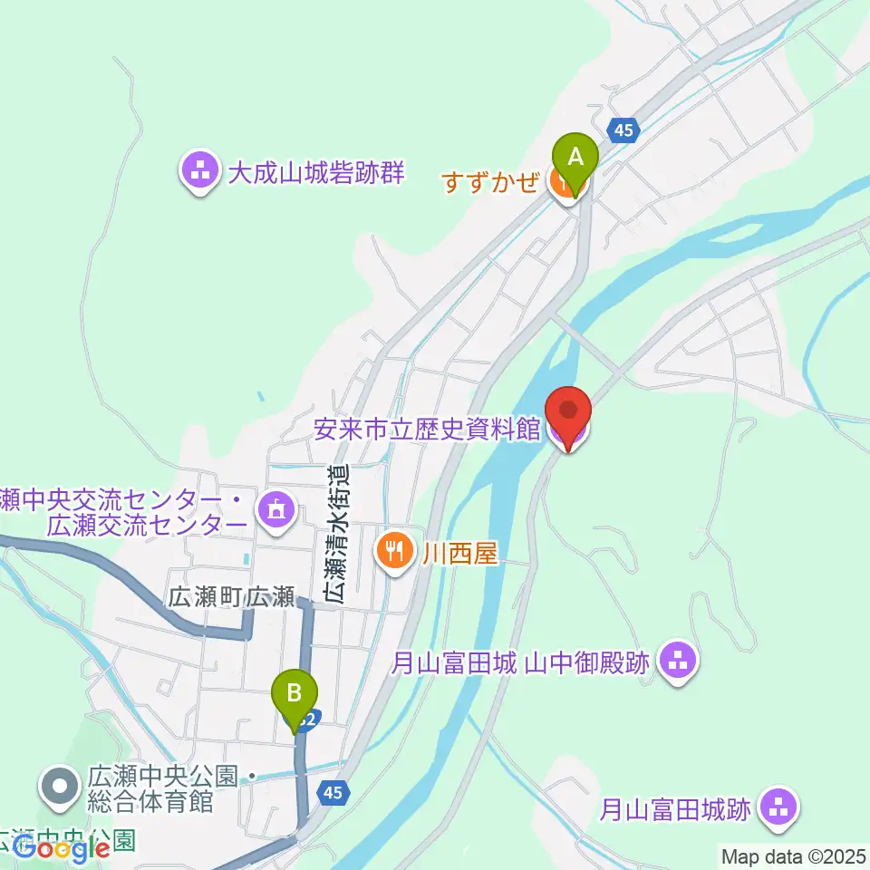 安来市立歴史資料館周辺のコンビニエンスストア一覧地図