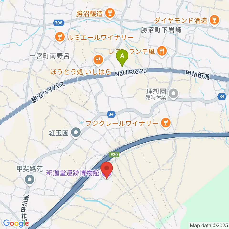 釈迦堂遺跡博物館周辺のコンビニエンスストア一覧地図