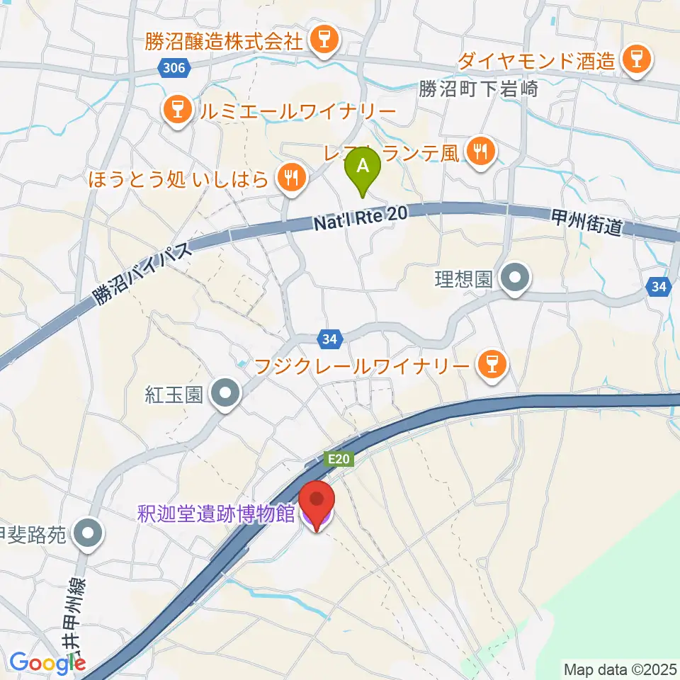 釈迦堂遺跡博物館周辺のコンビニエンスストア一覧地図