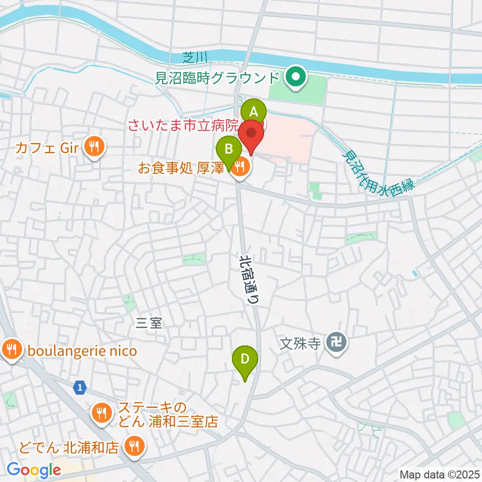 さいたま市立浦和博物館周辺のコンビニエンスストア一覧地図