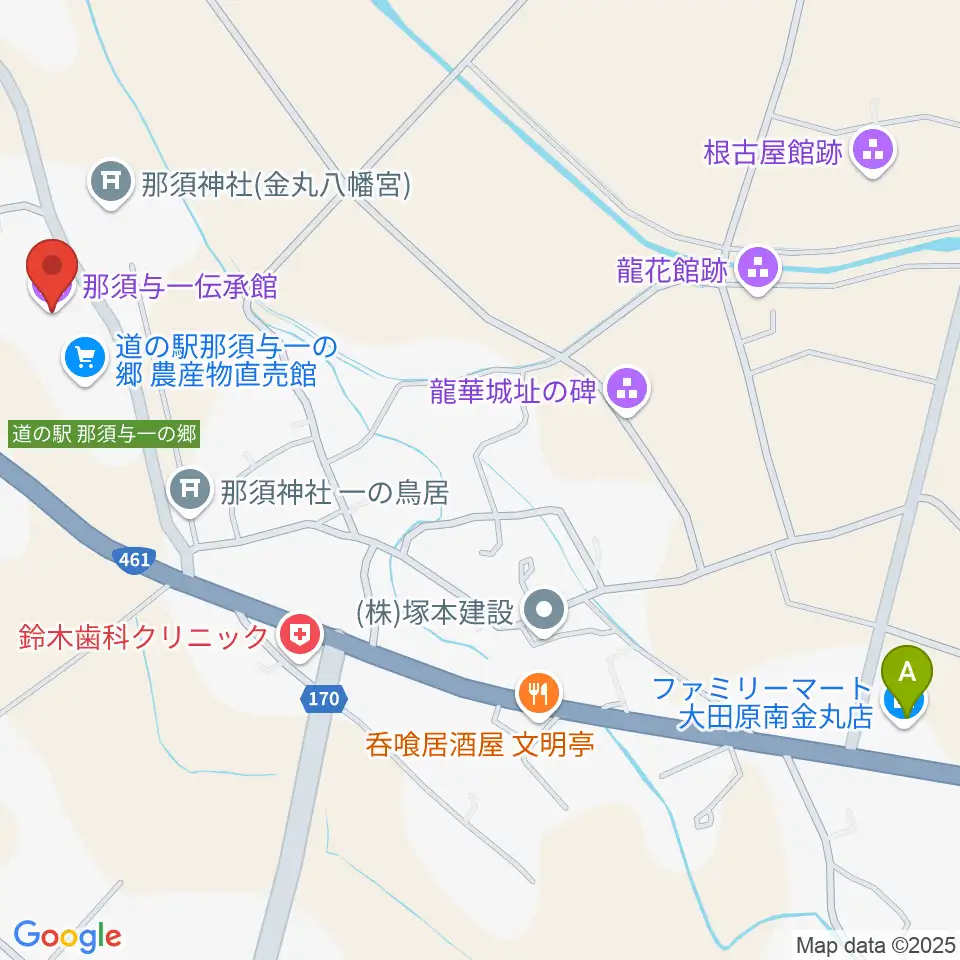 那須与一伝承館周辺のコンビニエンスストア一覧地図