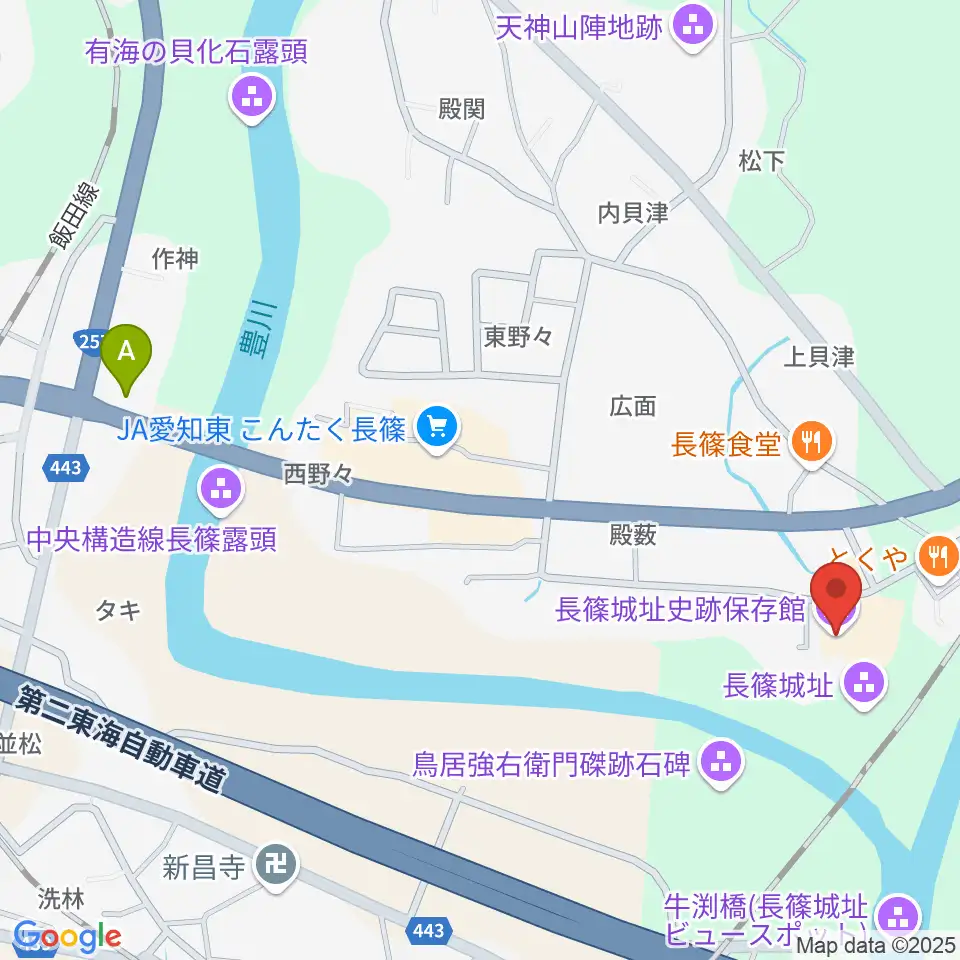 長篠城址史跡保存館周辺のコンビニエンスストア一覧地図
