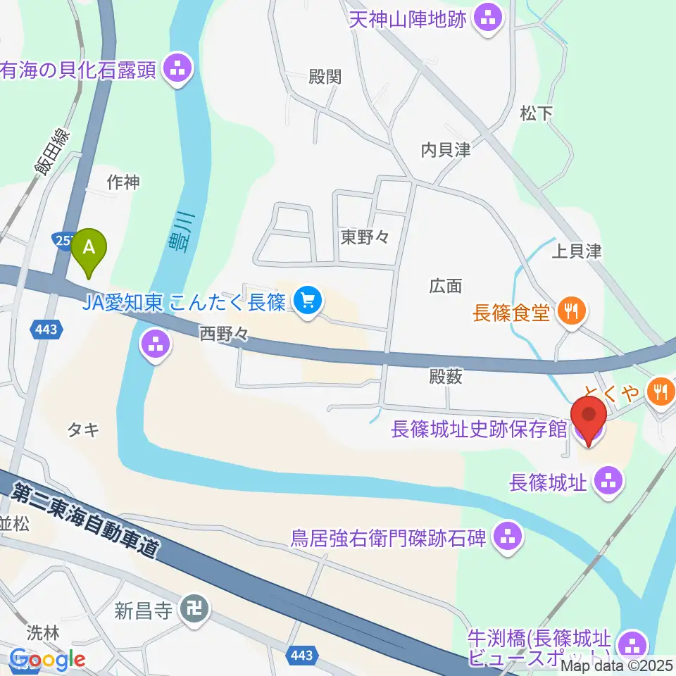 長篠城址史跡保存館周辺のコンビニエンスストア一覧地図