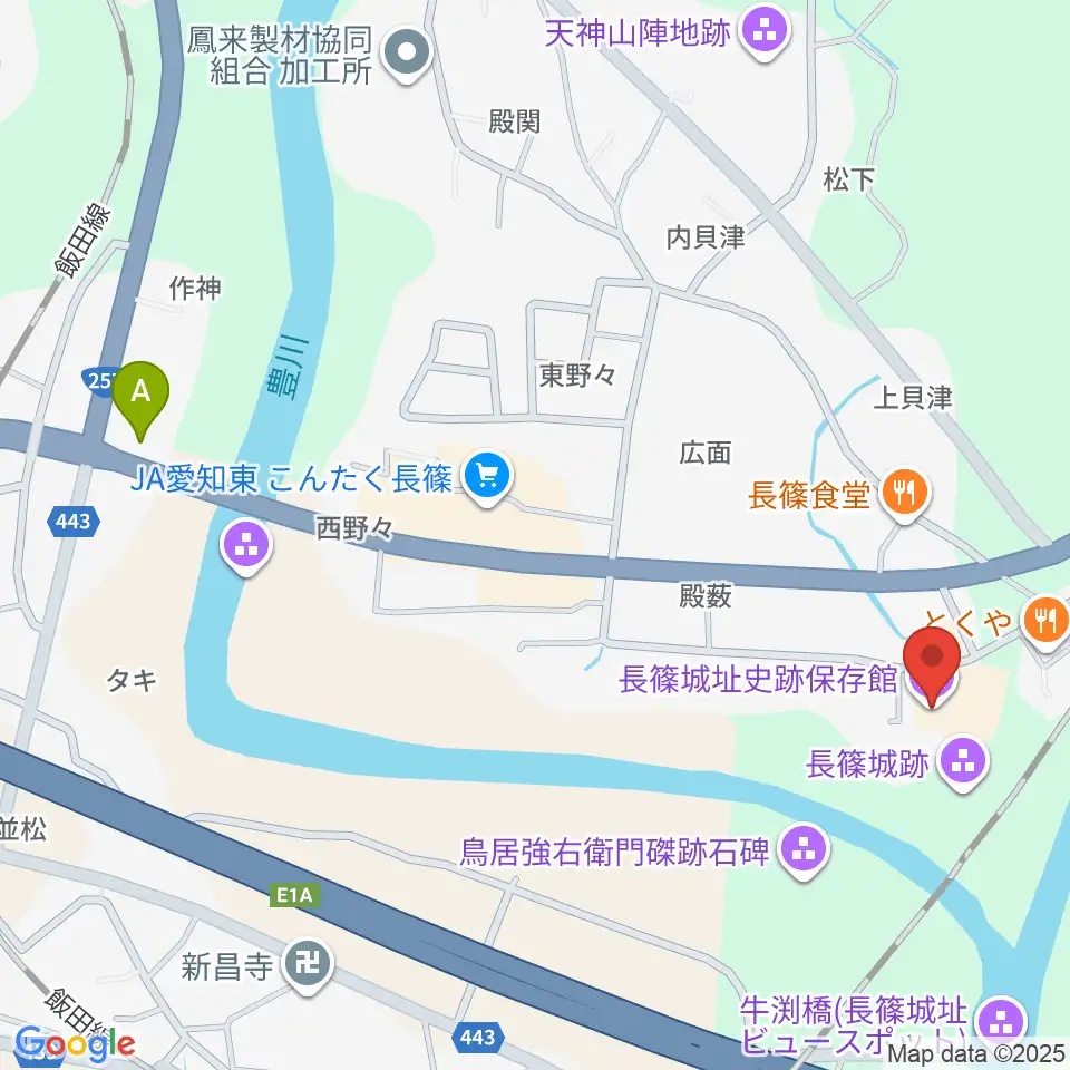 長篠城址史跡保存館周辺のコンビニエンスストア一覧地図