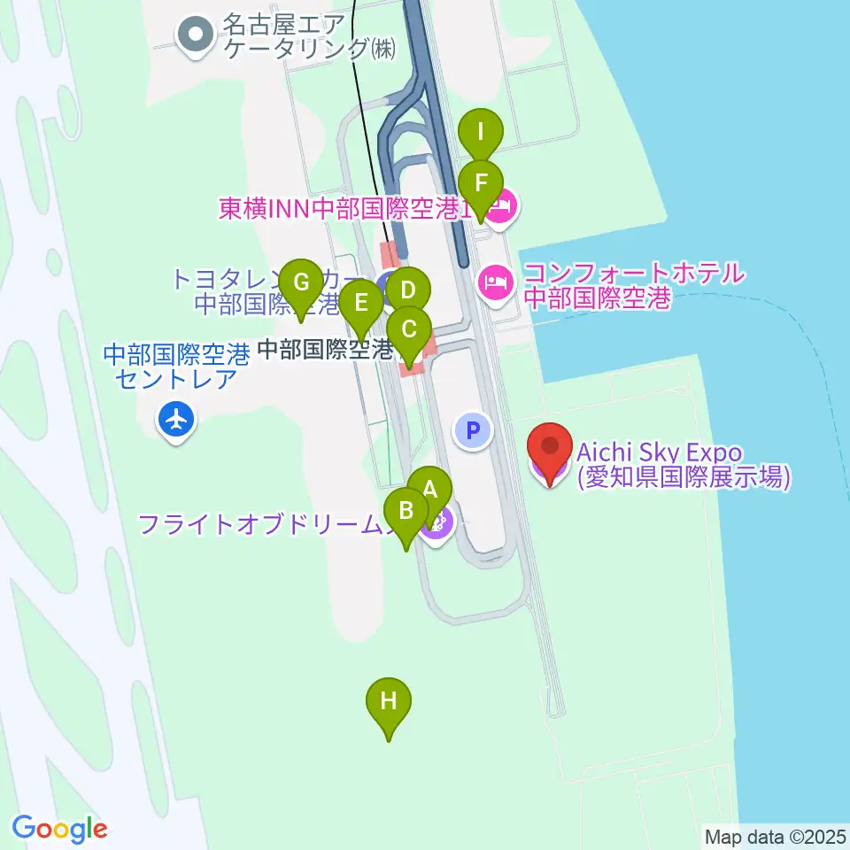 Aichi Sky Expo周辺のコンビニエンスストア一覧地図