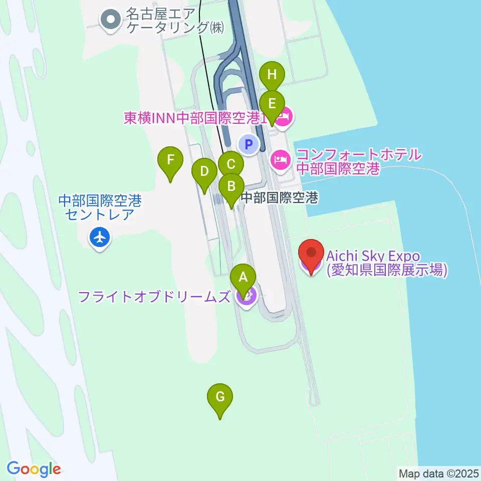 Aichi Sky Expo周辺のコンビニエンスストア一覧地図