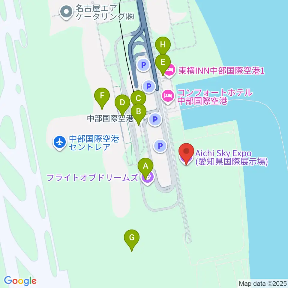 Aichi Sky Expo周辺のコンビニエンスストア一覧地図