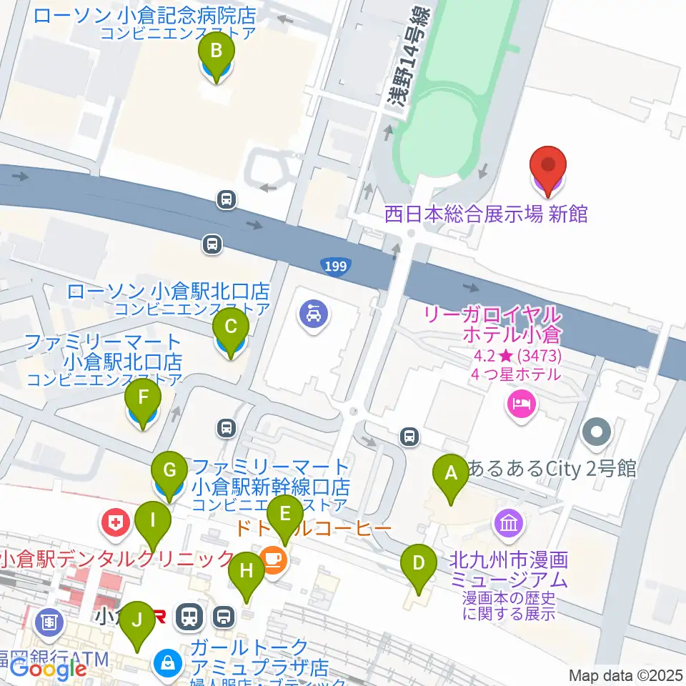 西日本総合展示場周辺のコンビニエンスストア一覧地図