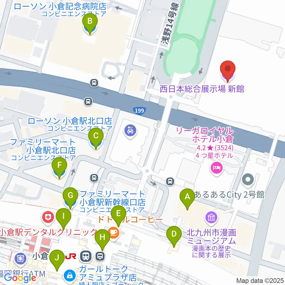 西日本総合展示場周辺のコンビニエンスストア一覧地図