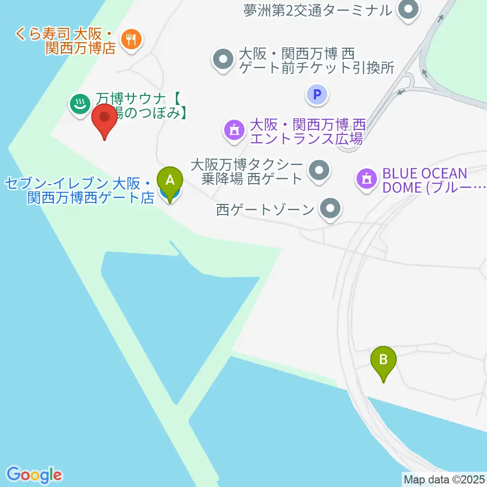 EXPOアリーナ Matsuri周辺のコンビニエンスストア一覧地図