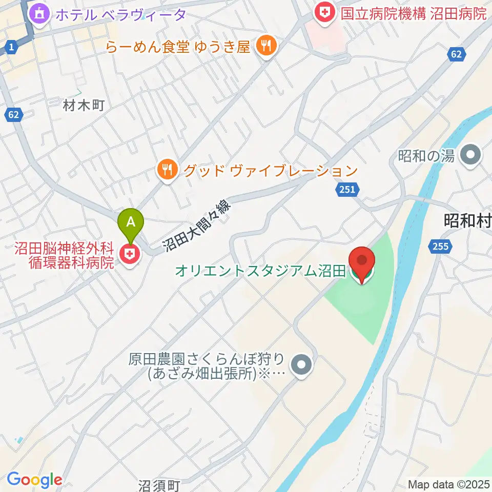 オリエントスタジアムぬまた周辺のコンビニエンスストア一覧地図
