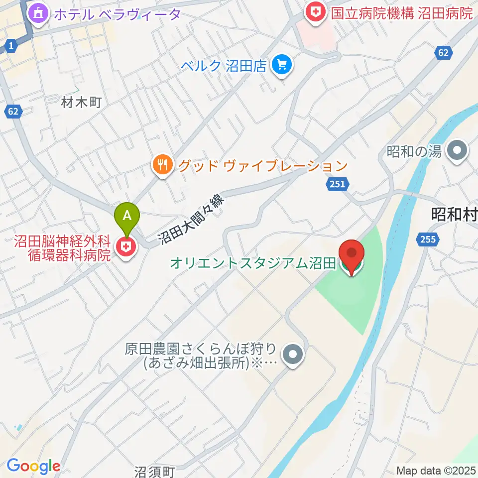 オリエントスタジアムぬまた周辺のコンビニエンスストア一覧地図
