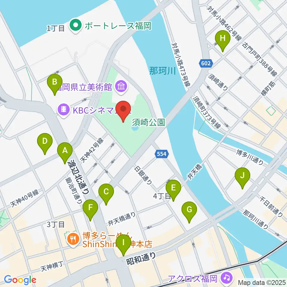 福岡市民ホール周辺のコンビニエンスストア一覧地図