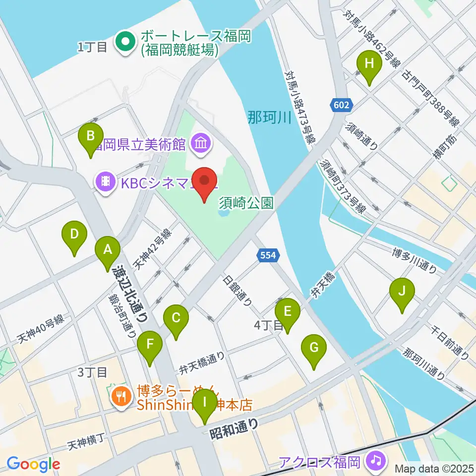 福岡市民ホール周辺のコンビニエンスストア一覧地図