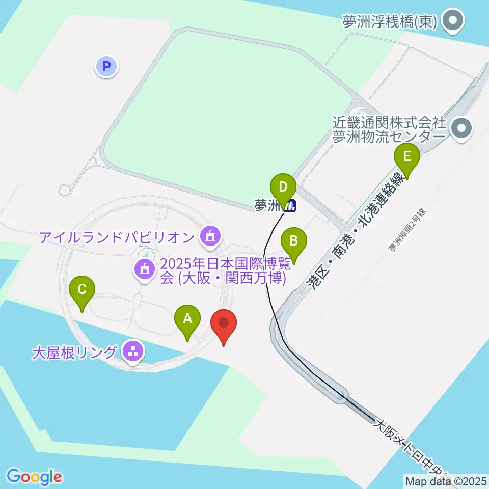 EXPOナショナルデーホール レイガーデン周辺のコンビニエンスストア一覧地図