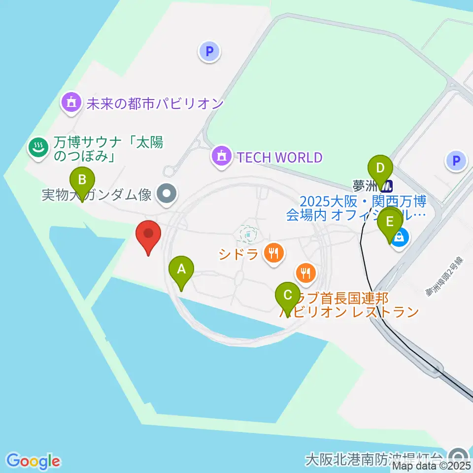 EXPOメッセ WASSE周辺のコンビニエンスストア一覧地図