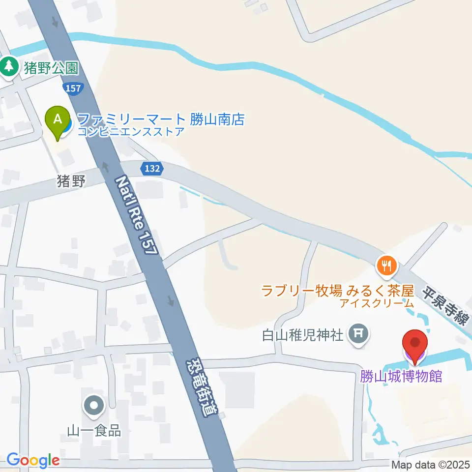 勝山城博物館周辺のコンビニエンスストア一覧地図