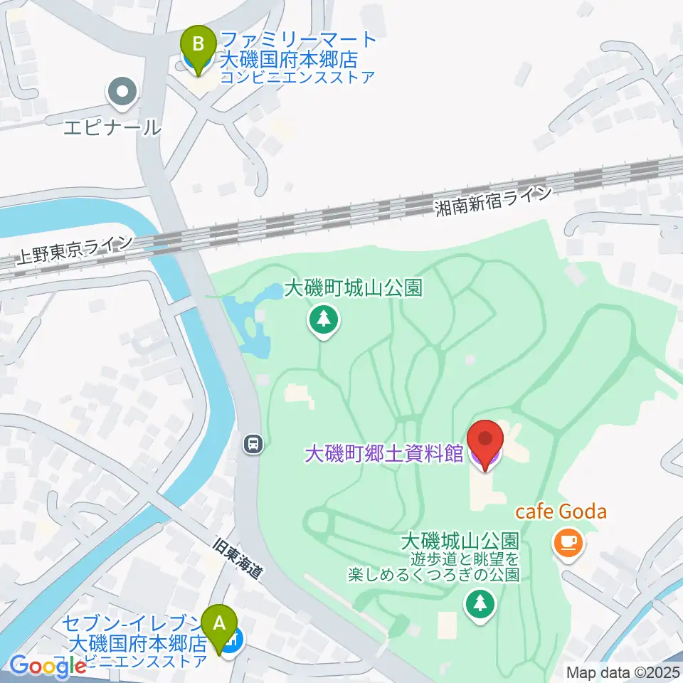 大磯町郷土資料館周辺のコンビニエンスストア一覧地図