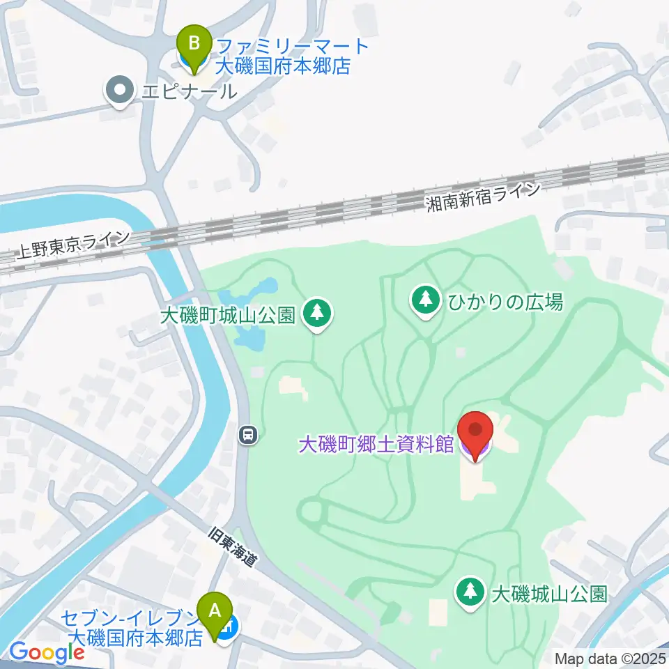 大磯町郷土資料館周辺のコンビニエンスストア一覧地図