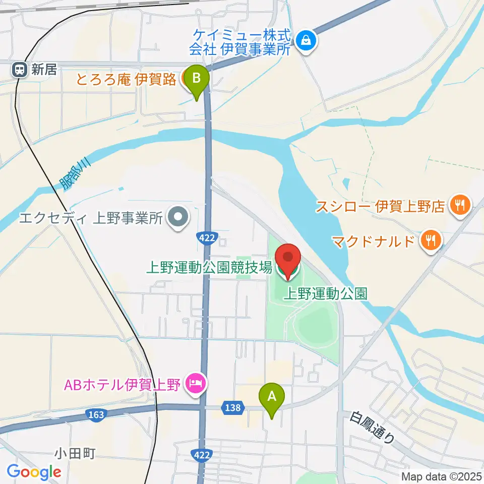 上野運動公園競技場周辺のコンビニエンスストア一覧地図