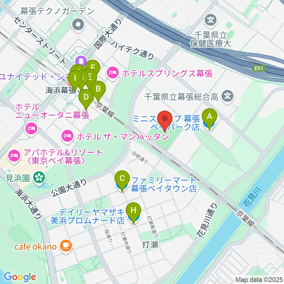 ZOZOPARK HONDA FOOTBALL AREA周辺のコンビニエンスストア一覧地図