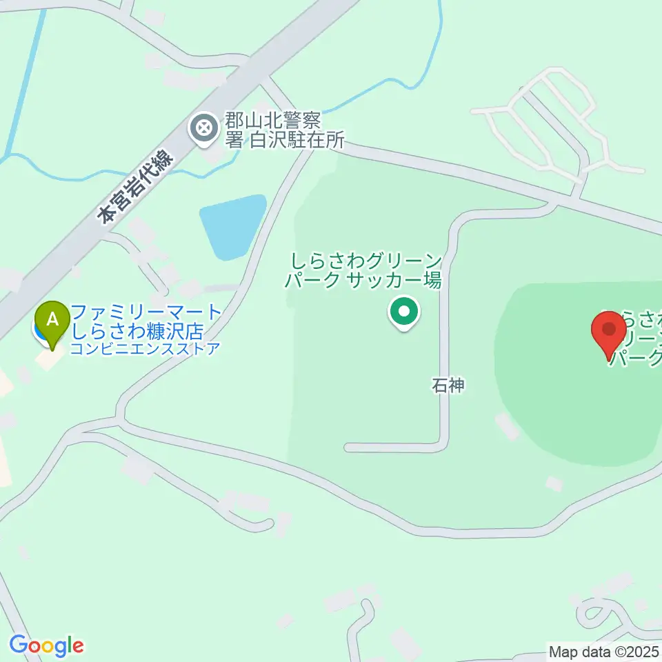 しらさわグリーンパーク周辺のコンビニエンスストア一覧地図
