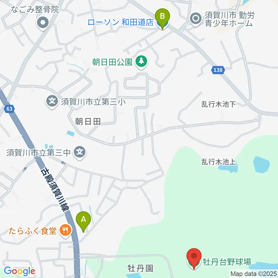 牡丹台野球場周辺のコンビニエンスストア一覧地図