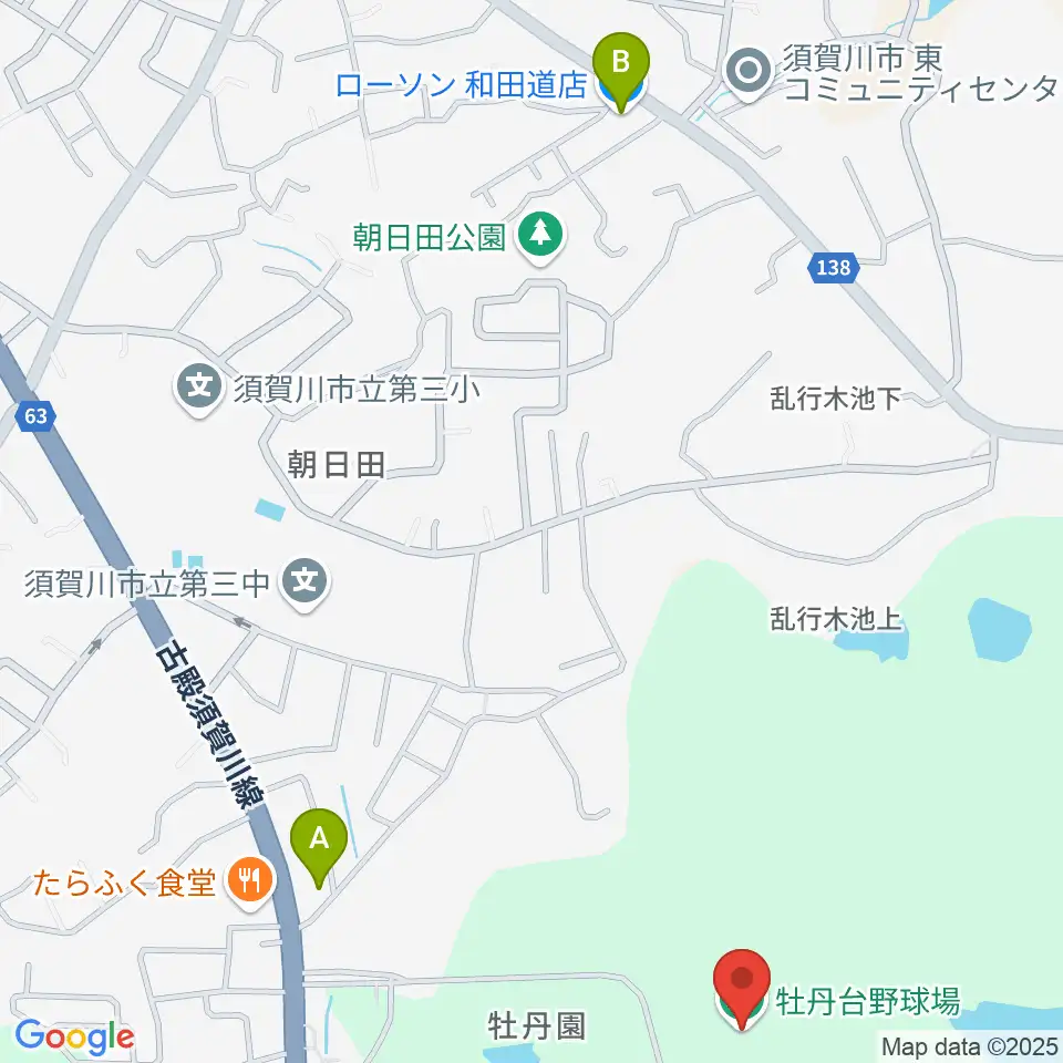 牡丹台野球場周辺のコンビニエンスストア一覧地図
