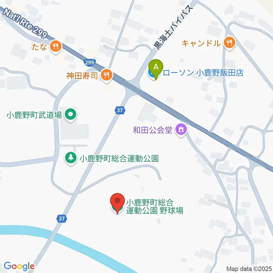 小鹿野町総合運動公園野球場周辺のコンビニエンスストア一覧地図