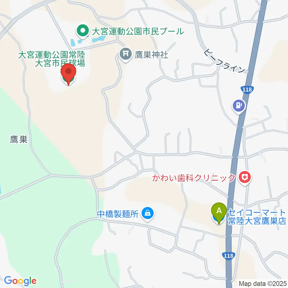 大宮市民球場周辺のコンビニエンスストア一覧地図