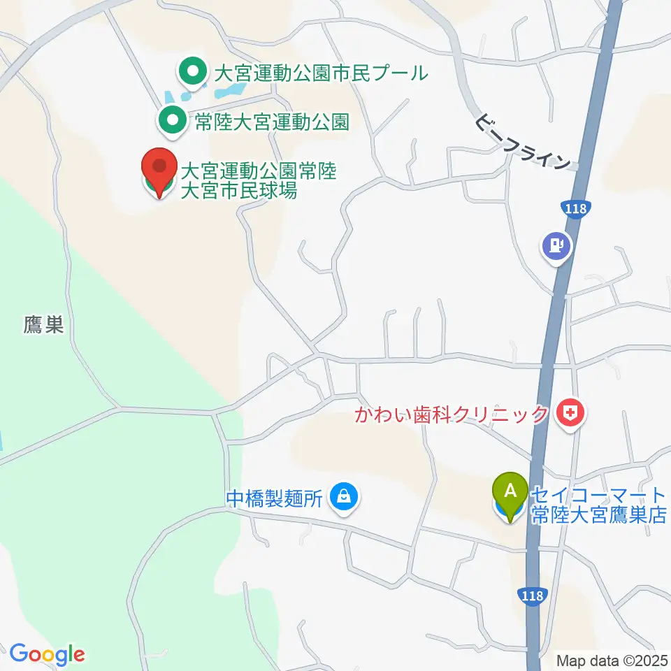 大宮市民球場周辺のコンビニエンスストア一覧地図