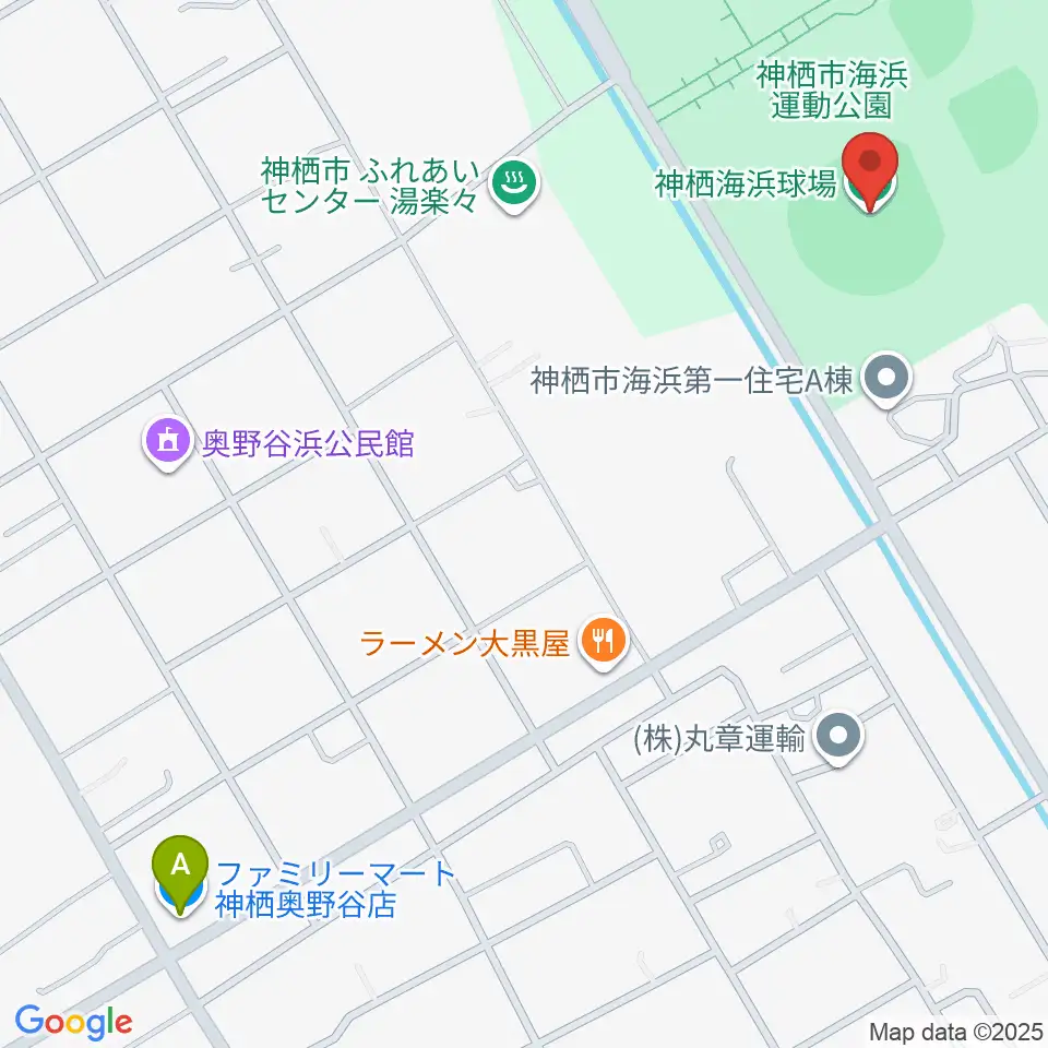 神栖海浜球場周辺のコンビニエンスストア一覧地図