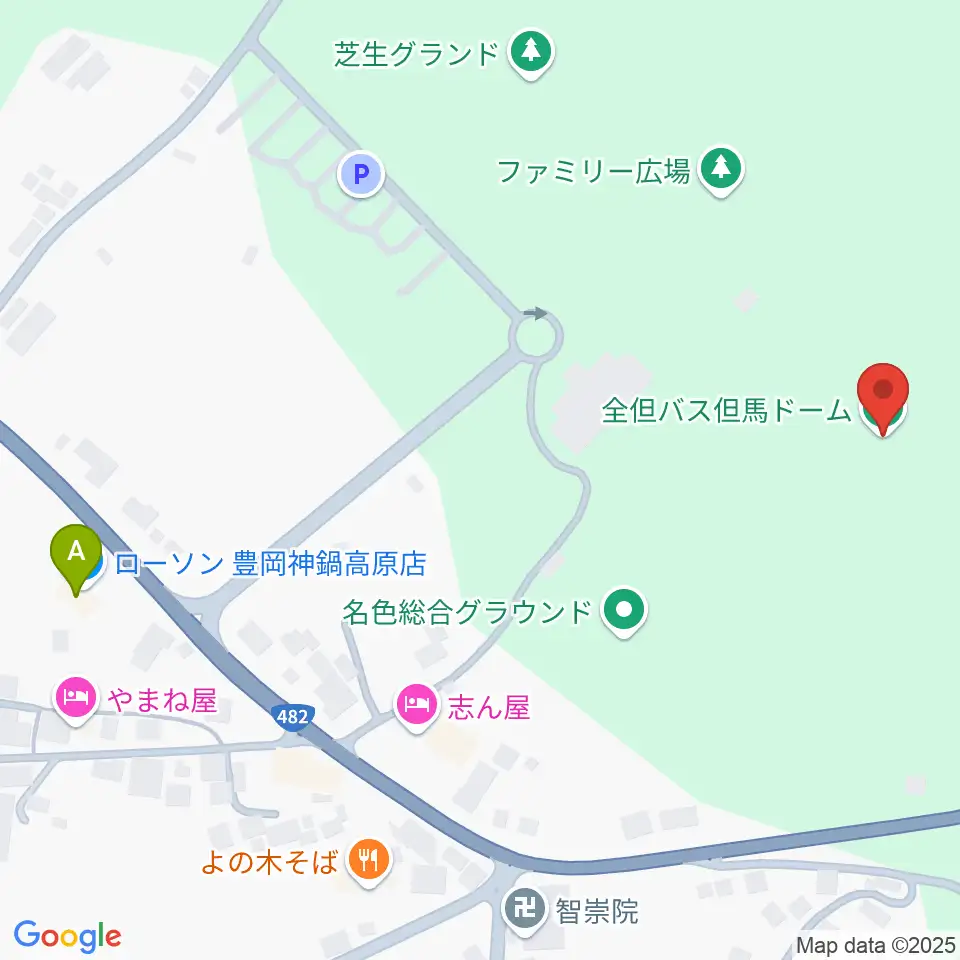 全但バス但馬ドーム周辺のコンビニエンスストア一覧地図