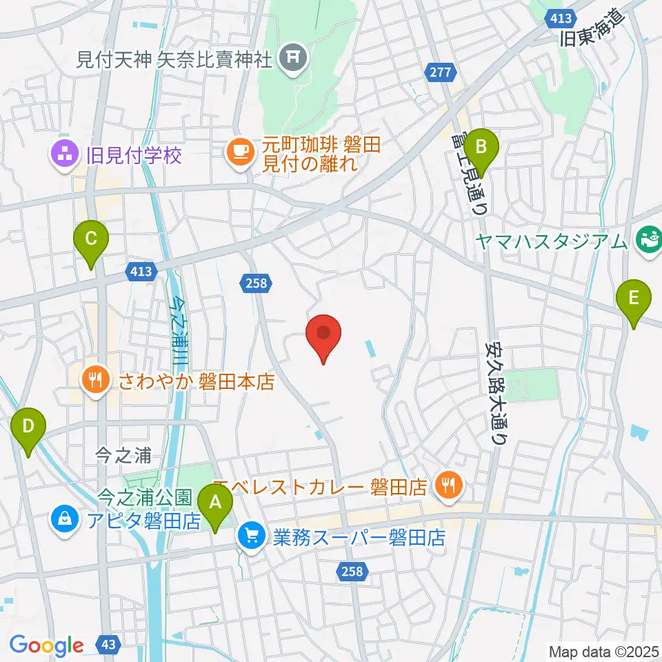 磐田城山球場周辺のコンビニエンスストア一覧地図