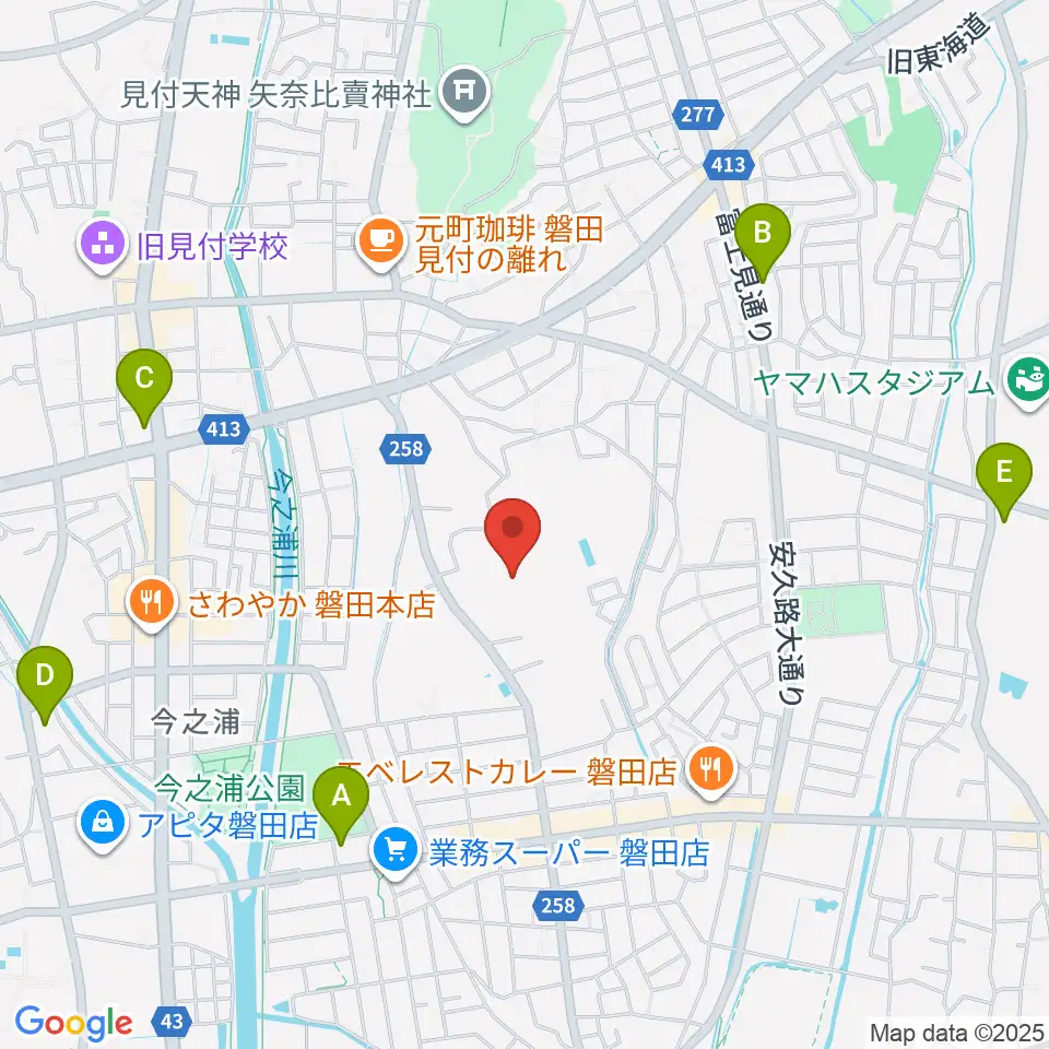 磐田城山球場周辺のコンビニエンスストア一覧地図