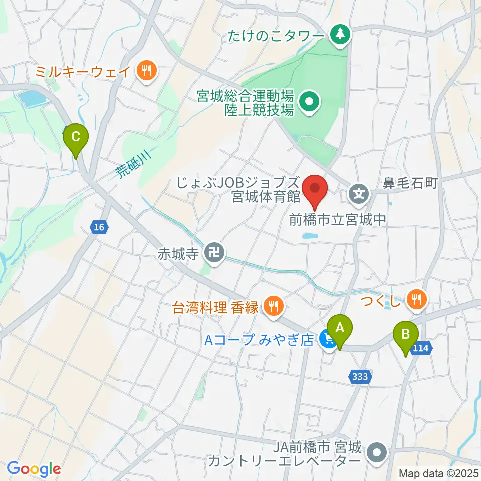 滋野堤水堂宮城体育館周辺のコンビニエンスストア一覧地図
